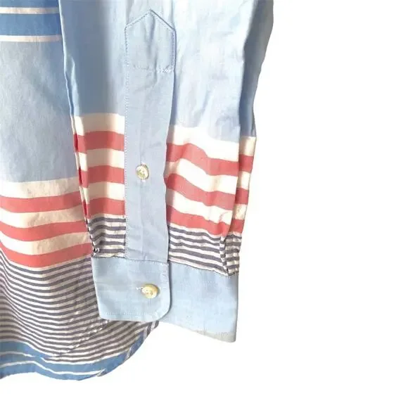 Vineyard Vines Slim Fit Mens Tucker Button Down Shirt medium Blue Pink Stripe - Picture 3 of 4